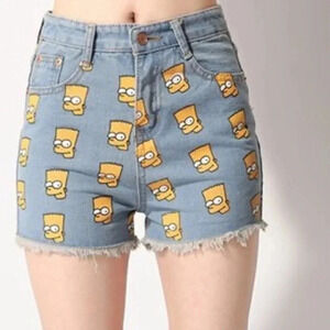 Romwe Women’s Bart Simpson Print Shorts
